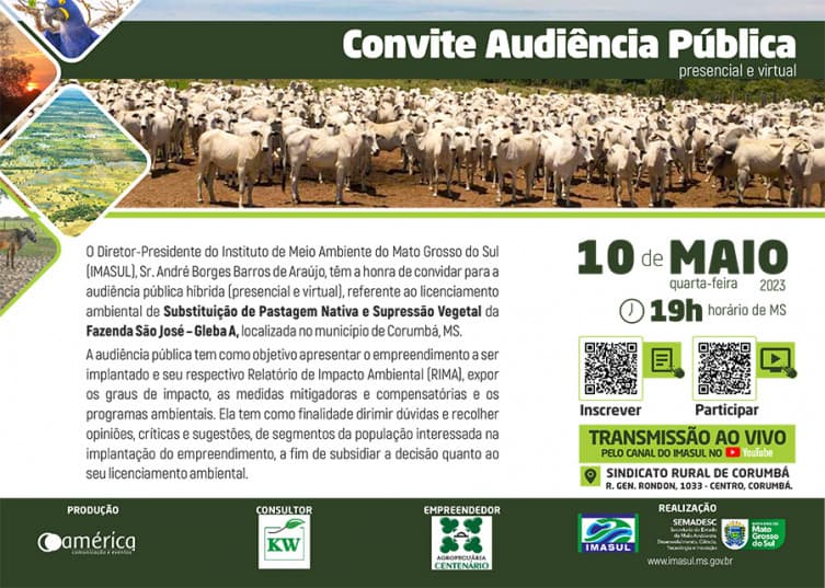 Edital de Convocação para Audiência Pública Fazenda São José Gleba A