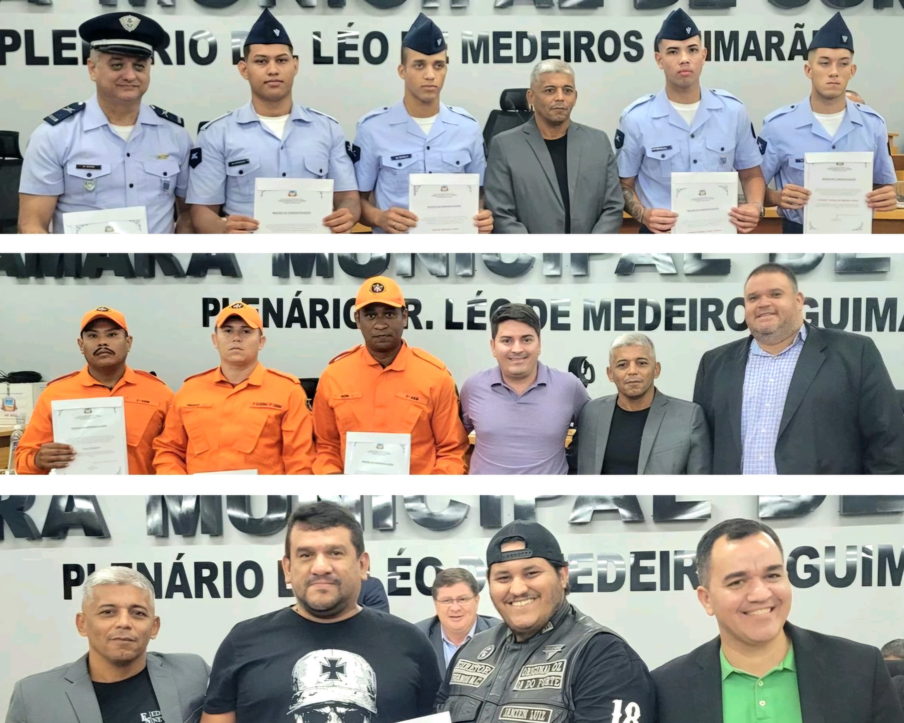 Integrantes da Força Aérea, Bombeiros e do Moto Clube, são homenageados na Câmara